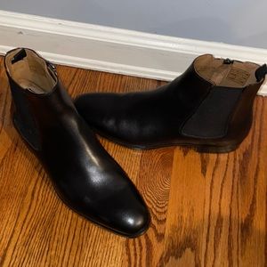 Hugo Boss Black Leather Chelsea Boot w/ Zippers